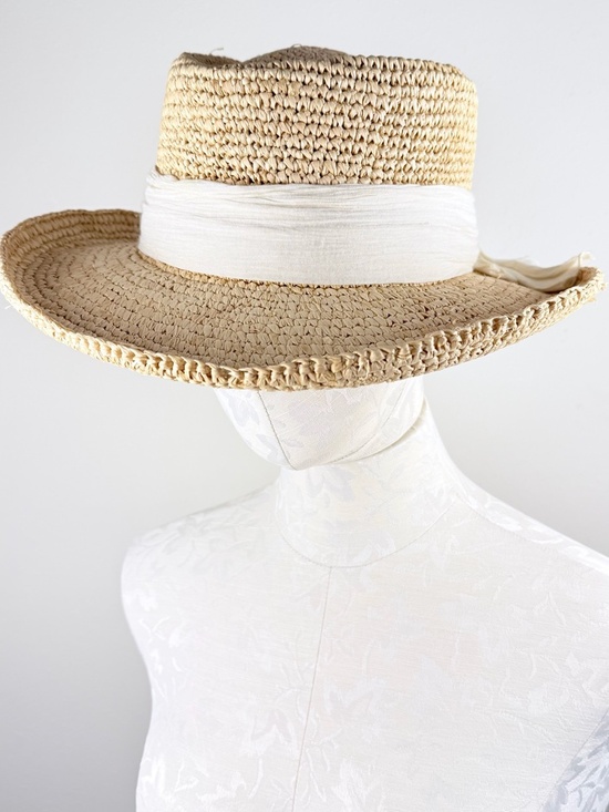 Scala Manarola OS Wide Brim Raffia Straw Hat With Cream Band main image 11